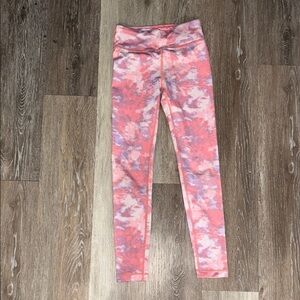 Athleta Kids Pink Tie-Dye Leggings